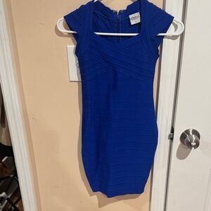 Cobalt Blue Cap Sleeve Mini Dress